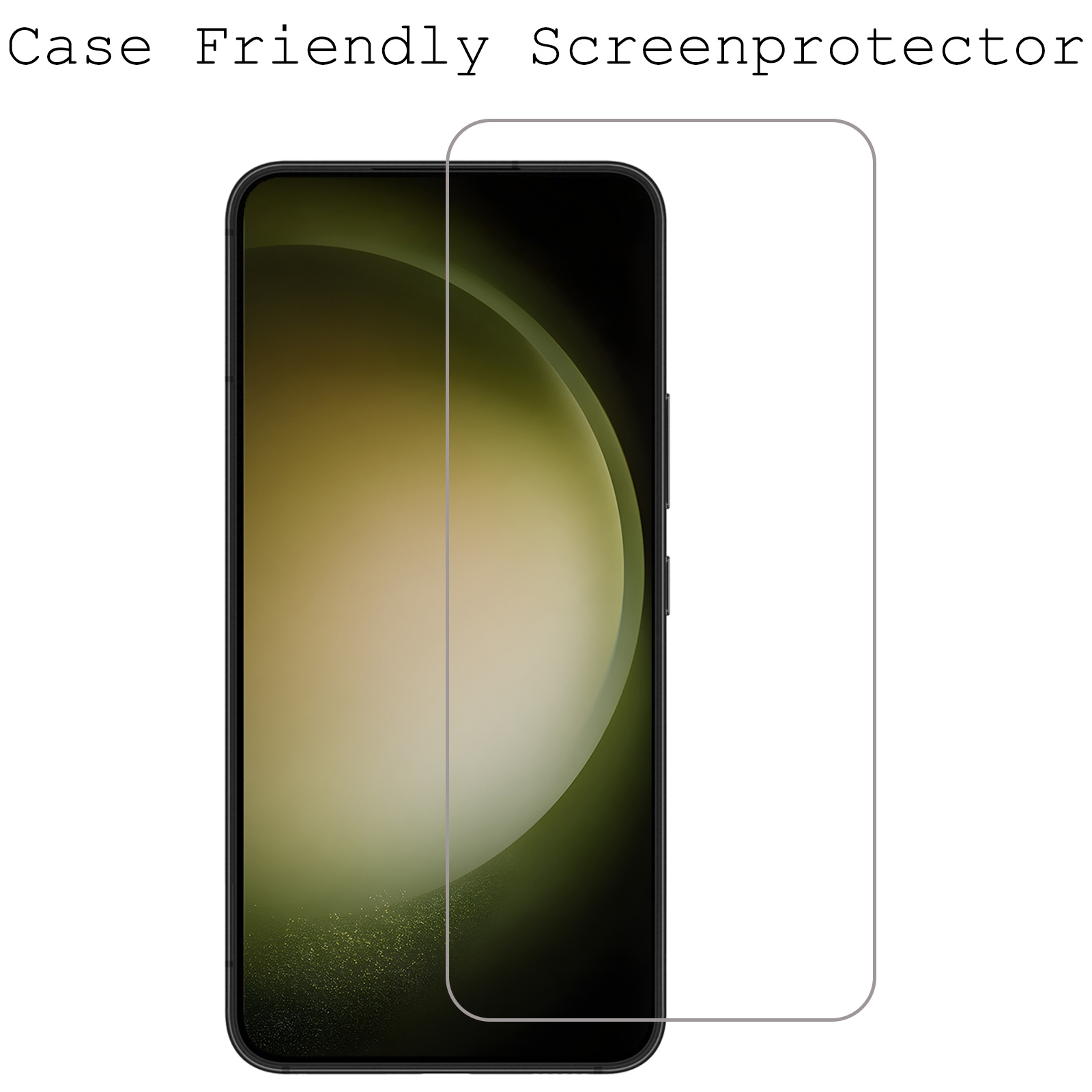 BASEY. Samsung Galaxy S23 Screenprotector Tempered Glass Beschermglas Dichte Notch - Screenprotector voor Samsung Galaxy S23 Screen Protector - 2 Stuks