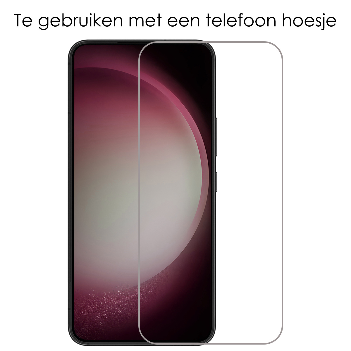 NoXx Screenprotector Geschikt voor Samsung S23 Screenprotector Tempered Glass Gehard Glas Full Screen Display Cover