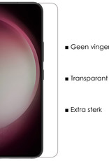 NoXx Screenprotector Geschikt voor Samsung S23 Screenprotector Tempered Glass Gehard Glas Full Screen Display Cover - 2x