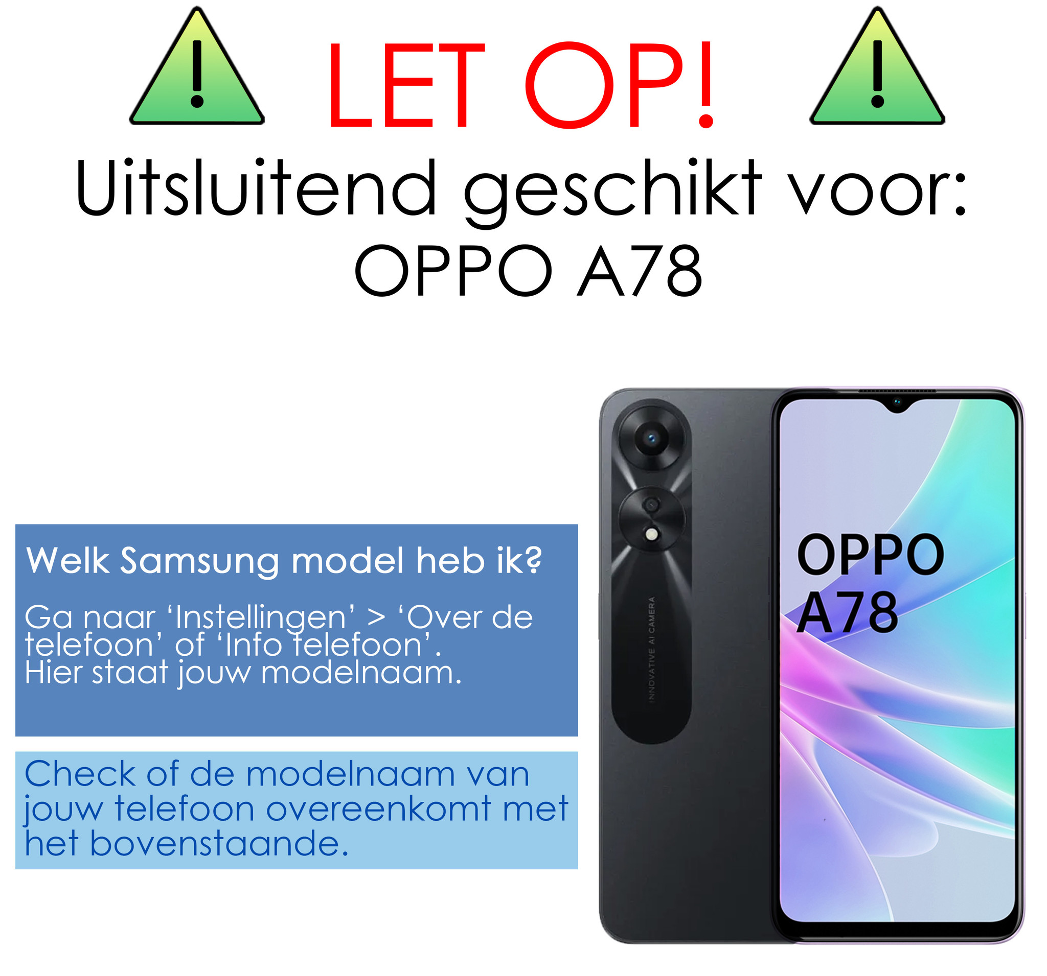NoXx Screenprotector Geschikt voor OPPO A78 5G Screenprotector Tempered Glass Gehard Glas Beschermglas - 3x
