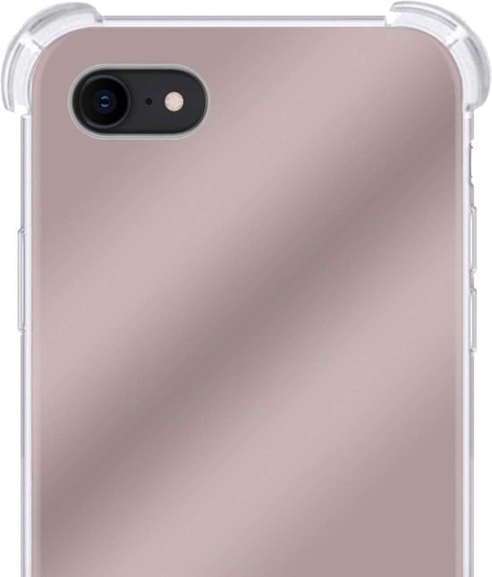 Hoes Geschikt voor iPhone 7 Hoesje Siliconen Cover Shock Proof Back Case Shockproof Hoes - Rosé goud