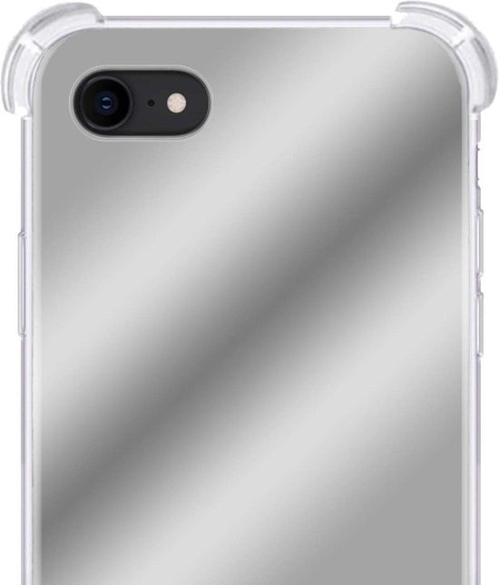 NoXx Hoes Geschikt voor iPhone 7 Hoesje Siliconen Cover Shock Proof Back Case Shockproof Hoes - Zilver - 2x