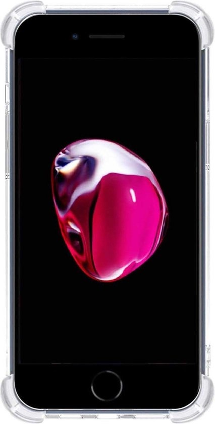 NoXx Hoes Geschikt voor iPhone 7 Hoesje Siliconen Cover Shock Proof Back Case Shockproof Hoes - Zilver - 2x