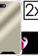 NoXx Hoes Geschikt voor iPhone 7 Hoesje Siliconen Cover Shock Proof Back Case Shockproof Hoes - Goud - 2x