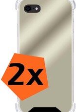 Nomfy Hoesje Geschikt voor iPhone 7 Hoesje Shock Proof Cover Case Shockproof - Hoes Geschikt voor iPhone 7 Hoes Siliconen Back Case - Goud - 2 PACK