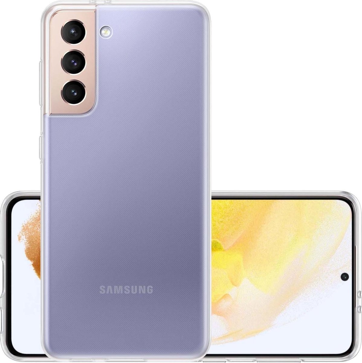 NoXx Hoes Geschikt voor Samsung S21 Hoesje Cover Siliconen Back Case Hoes - Transparant