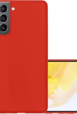 NoXx Hoes Geschikt voor Samsung S21 Hoesje Cover Siliconen Back Case Hoes - Rood