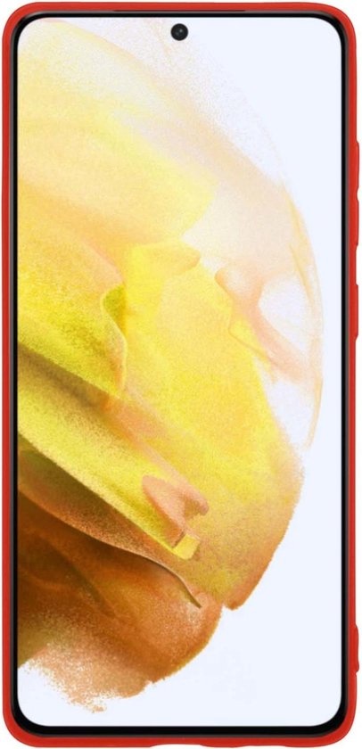NoXx Hoes Geschikt voor Samsung S21 Hoesje Cover Siliconen Back Case Hoes - Rood