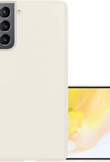 NoXx Hoes Geschikt voor Samsung S21 Hoesje Cover Siliconen Back Case Hoes - Wit