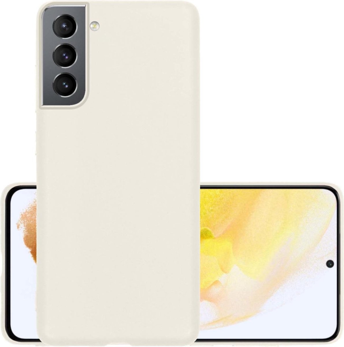 NoXx Hoes Geschikt voor Samsung S21 Hoesje Cover Siliconen Back Case Hoes - Wit
