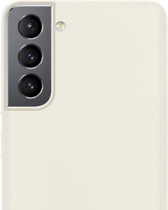 NoXx Hoes Geschikt voor Samsung S21 Hoesje Cover Siliconen Back Case Hoes - Wit