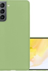 Hoes Geschikt voor Samsung S21 Hoesje Cover Siliconen Back Case Hoes - Groen