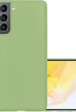 NoXx Hoes Geschikt voor Samsung S21 Hoesje Cover Siliconen Back Case Hoes - Groen