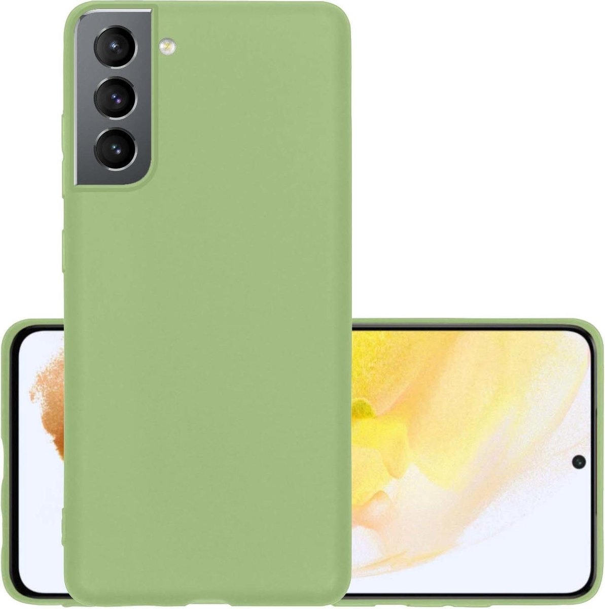 NoXx Hoes Geschikt voor Samsung S21 Hoesje Cover Siliconen Back Case Hoes - Groen