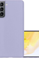 Hoes Geschikt voor Samsung S21 Hoesje Cover Siliconen Back Case Hoes - Lila