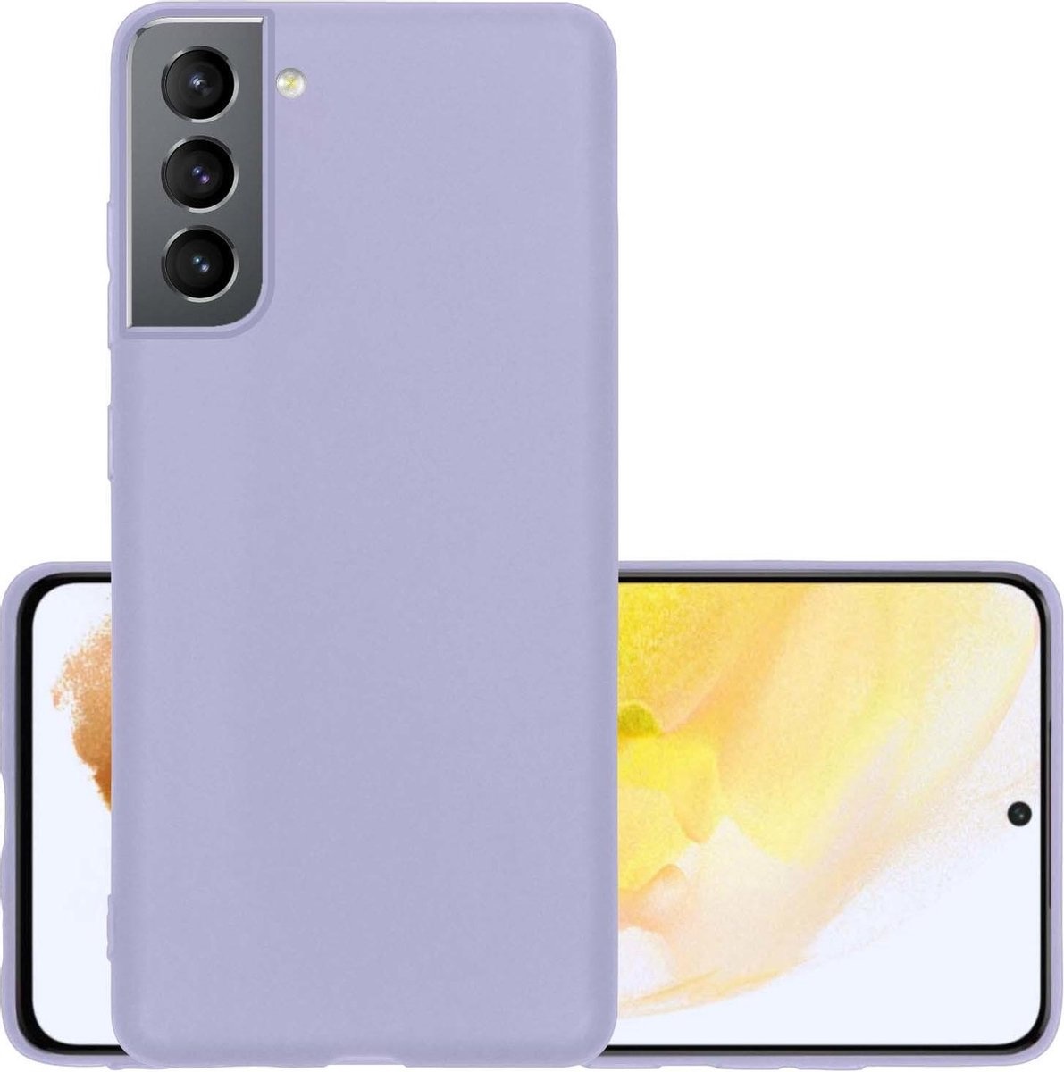 NoXx Hoes Geschikt voor Samsung S21 Hoesje Cover Siliconen Back Case Hoes - Lila