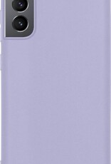 Hoes Geschikt voor Samsung S21 Hoesje Cover Siliconen Back Case Hoes - Lila