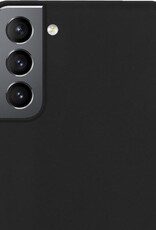 NoXx Hoes Geschikt voor Samsung S21 Hoesje Cover Siliconen Back Case Hoes - Zwart - 2x