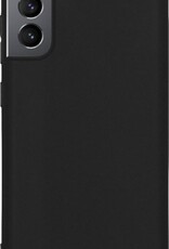 NoXx Hoes Geschikt voor Samsung S21 Hoesje Cover Siliconen Back Case Hoes - Zwart - 2x
