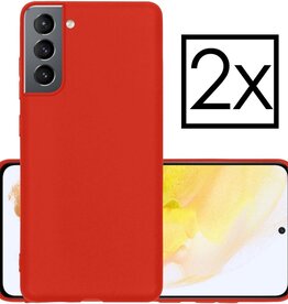 NoXx 2 PACK - NoXx Samsung Galaxy S21 hoesje siliconen - Rood