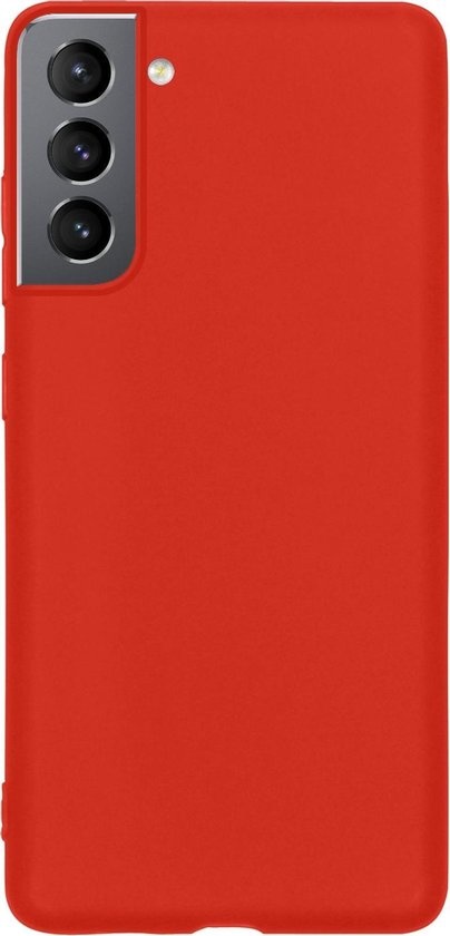 NoXx Hoes Geschikt voor Samsung S21 Hoesje Cover Siliconen Back Case Hoes - Rood - 2x