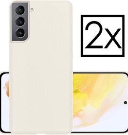 NoXx 2 PACK - NoXx Samsung Galaxy S21 hoesje siliconen - Wit