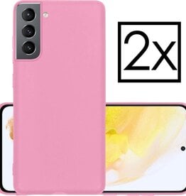 2 PACK - NoXx Samsung Galaxy S21 hoesje siliconen - Roze