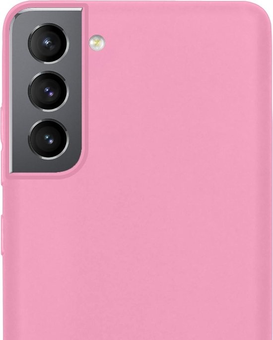 NoXx Hoes Geschikt voor Samsung S21 Hoesje Cover Siliconen Back Case Hoes - Roze - 2x