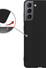 Hoesje Geschikt voor Samsung S21 Hoesje Siliconen Cover Case - Hoes Geschikt voor Samsung Galaxy S21 Hoes Back Case - Zwart