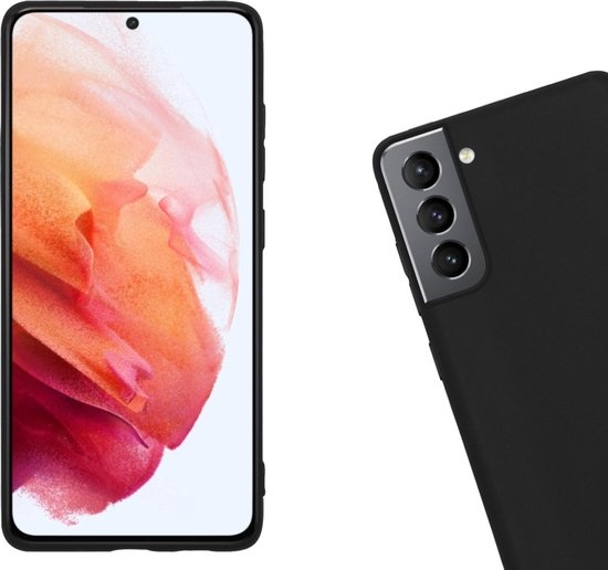Nomfy Hoesje Geschikt voor Samsung S21 Hoesje Siliconen Cover Case - Hoes Geschikt voor Samsung Galaxy S21 Hoes Back Case - Zwart