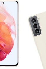 Hoesje Geschikt voor Samsung S21 Hoesje Siliconen Cover Case - Hoes Geschikt voor Samsung Galaxy S21 Hoes Back Case - Wit