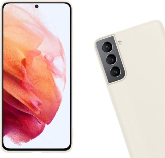 Nomfy Hoesje Geschikt voor Samsung S21 Hoesje Siliconen Cover Case - Hoes Geschikt voor Samsung Galaxy S21 Hoes Back Case - Wit