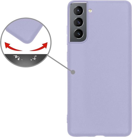 Nomfy Hoesje Geschikt voor Samsung S21 Hoesje Siliconen Cover Case - Hoes Geschikt voor Samsung Galaxy S21 Hoes Back Case - Lila