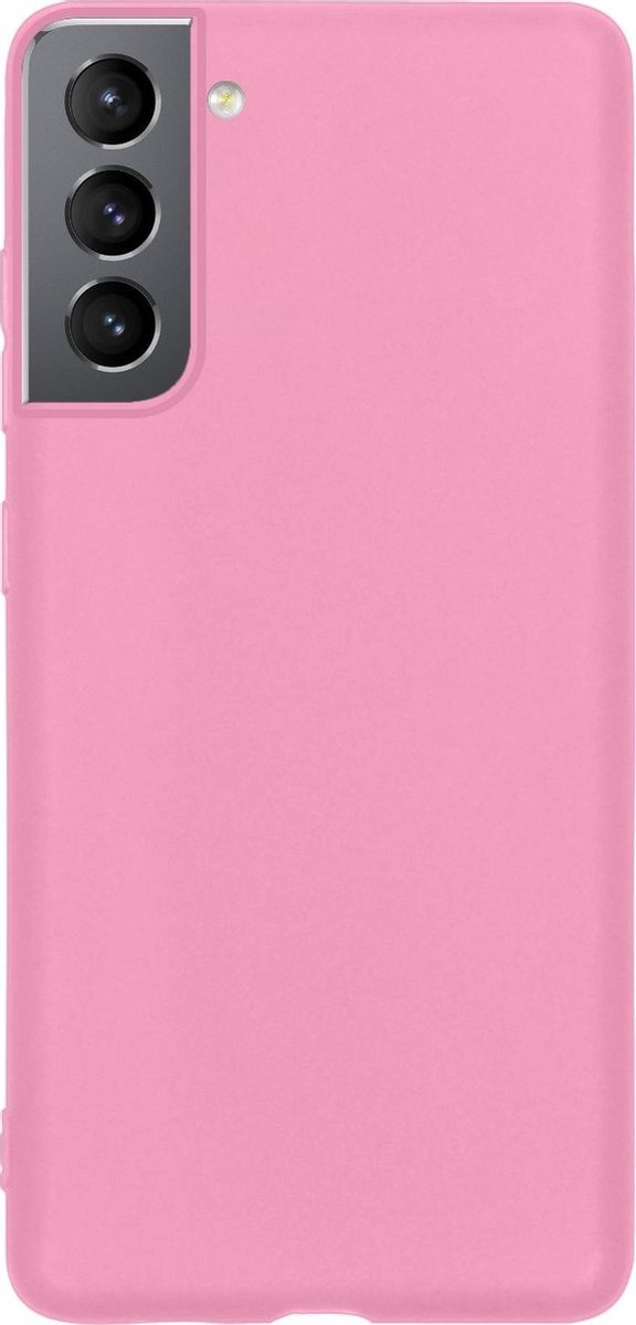 Nomfy Hoesje Geschikt voor Samsung S21 Hoesje Siliconen Cover Case - Hoes Geschikt voor Samsung Galaxy S21 Hoes Back Case - Roze