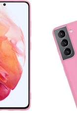 Nomfy Hoesje Geschikt voor Samsung S21 Hoesje Siliconen Cover Case - Hoes Geschikt voor Samsung Galaxy S21 Hoes Back Case - Roze