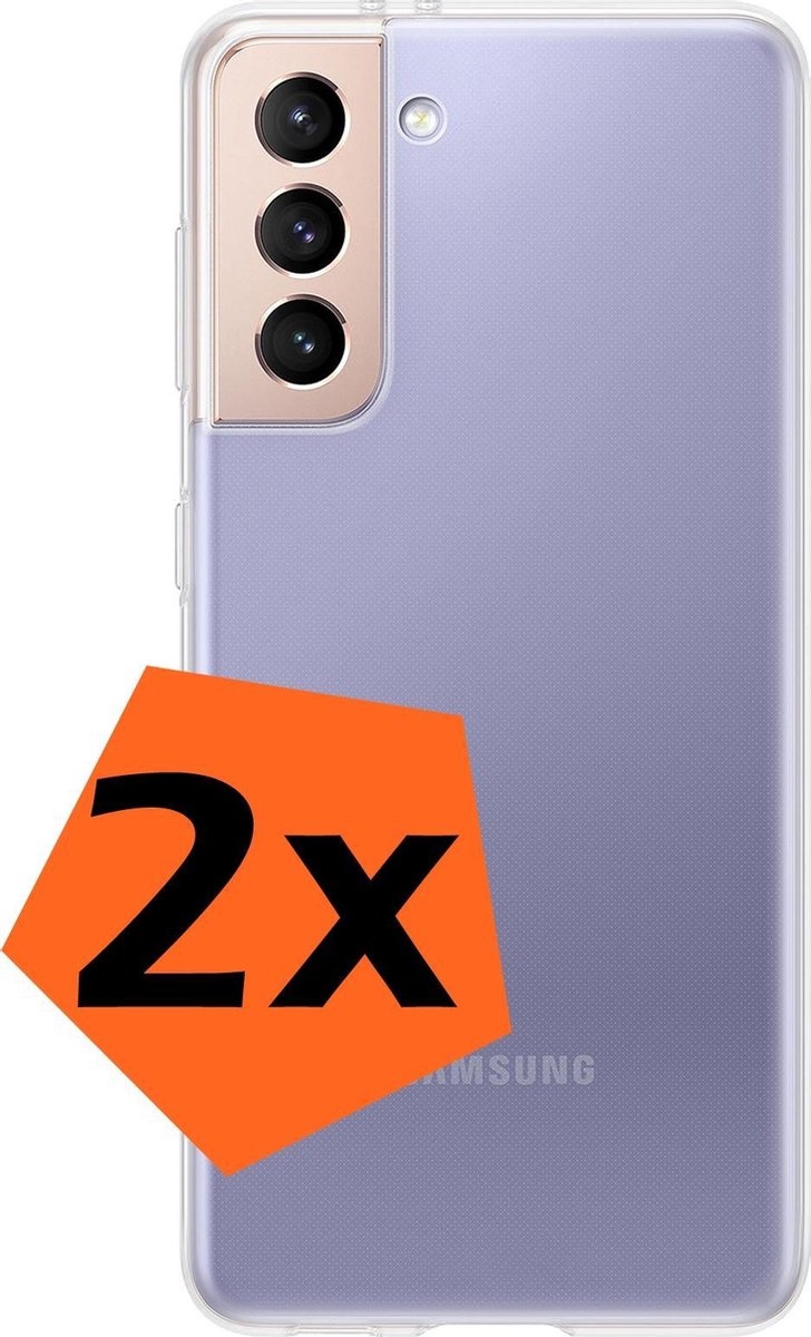 Nomfy Hoesje Geschikt voor Samsung S21 Hoesje Siliconen Cover Case - Hoes Geschikt voor Samsung Galaxy S21 Hoes Back Case - 2-PACK - Transparant