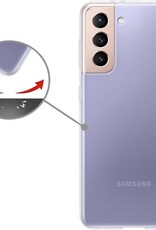 Hoesje Geschikt voor Samsung S21 Hoesje Siliconen Cover Case - Hoes Geschikt voor Samsung Galaxy S21 Hoes Back Case - 2-PACK - Transparant