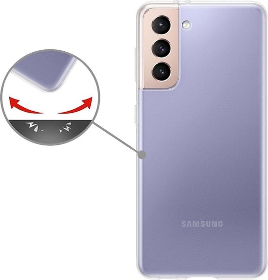 Hoesje Geschikt voor Samsung S21 Hoesje Siliconen Cover Case - Hoes Geschikt voor Samsung Galaxy S21 Hoes Back Case - 2-PACK - Transparant