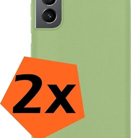 2 PACK - Nomfy Samsung Galaxy S21 hoesje siliconen - Groen
