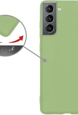 Hoesje Geschikt voor Samsung S21 Hoesje Siliconen Cover Case - Hoes Geschikt voor Samsung Galaxy S21 Hoes Back Case - 2-PACK - Groen