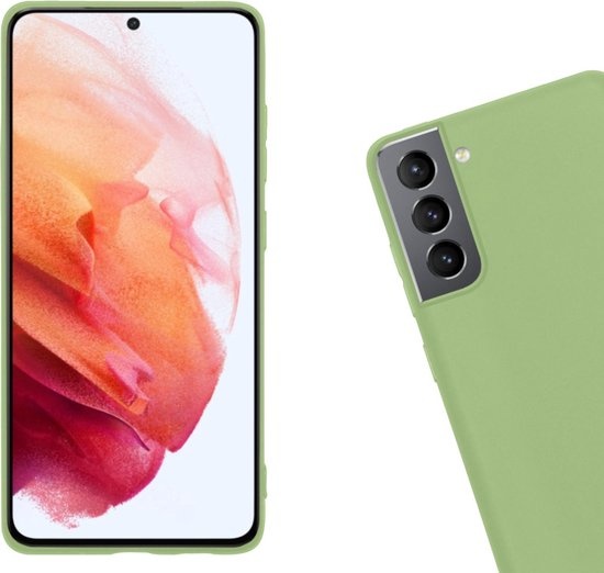 Nomfy Hoesje Geschikt voor Samsung S21 Hoesje Siliconen Cover Case - Hoes Geschikt voor Samsung Galaxy S21 Hoes Back Case - 2-PACK - Groen