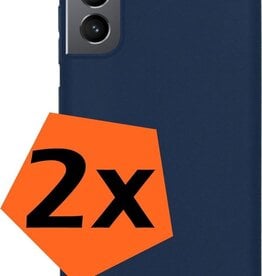2 PACK - Nomfy Samsung Galaxy S21 hoesje siliconen - Donkerblauw