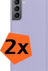 Hoesje Geschikt voor Samsung S21 Hoesje Siliconen Cover Case - Hoes Geschikt voor Samsung Galaxy S21 Hoes Back Case - 2-PACK - Lila