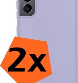 2 PACK - Nomfy Samsung Galaxy S21 hoesje siliconen - Lila