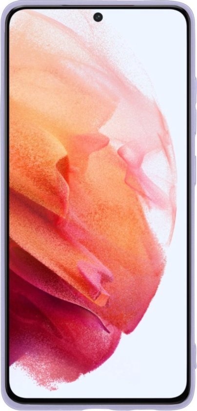Hoesje Geschikt voor Samsung S21 Hoesje Siliconen Cover Case - Hoes Geschikt voor Samsung Galaxy S21 Hoes Back Case - 2-PACK - Lila