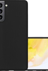 NoXx Hoes Geschikt voor Samsung S21 Plus Hoesje Cover Siliconen Back Case Hoes - Zwart