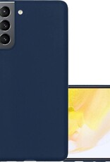 NoXx Hoes Geschikt voor Samsung S21 Plus Hoesje Cover Siliconen Back Case Hoes - Donkerblauw