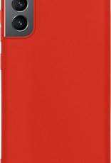 NoXx Hoes Geschikt voor Samsung S21 Plus Hoesje Cover Siliconen Back Case Hoes - Rood - 2x