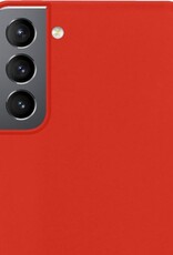 NoXx Hoes Geschikt voor Samsung S21 Plus Hoesje Cover Siliconen Back Case Hoes - Rood - 2x