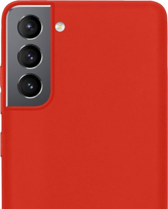 NoXx Hoes Geschikt voor Samsung S21 Plus Hoesje Cover Siliconen Back Case Hoes - Rood - 2x